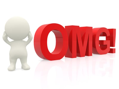 3D suprised man - OMG expression isolated over a white background
