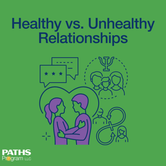 Healthy vs. Unhealthy Relationships image. Picture of people embracing.
