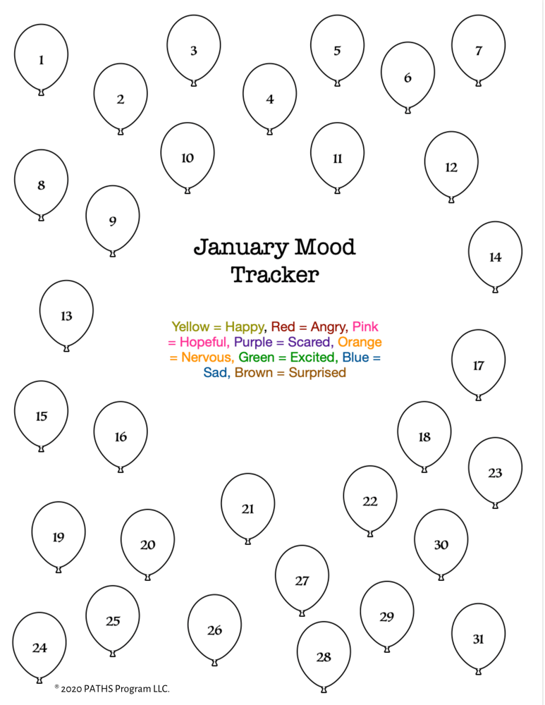 Free Printable January Mood Tracker