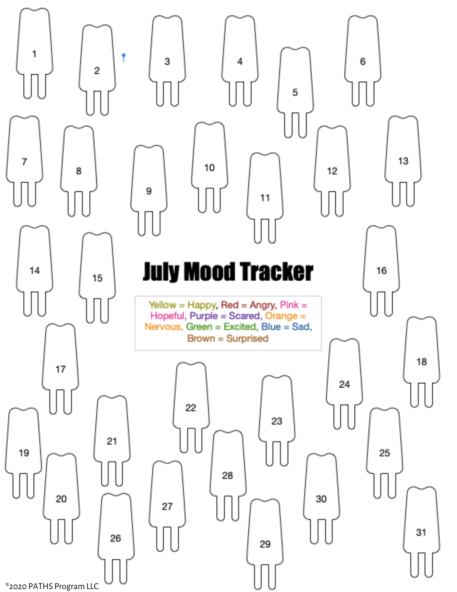 July Mood Tracker PATHS