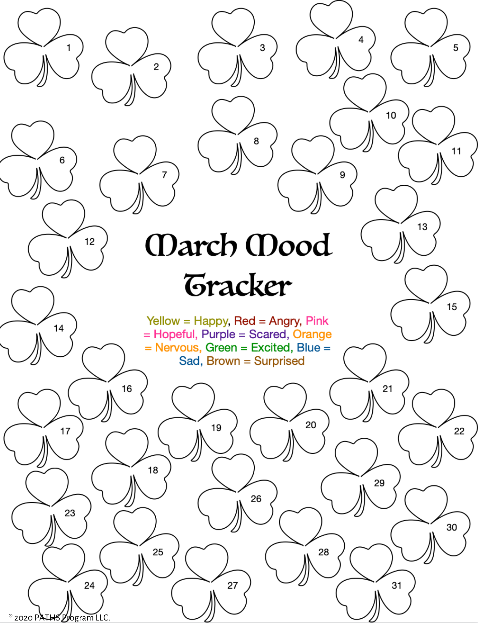 March Mood Tracker Printable March Mood Tracker Printable