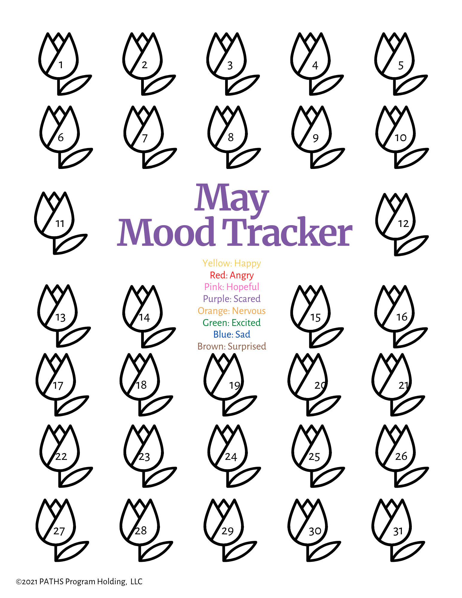 Free Printable Mood Tracker Coloring Pages Coloring Pages